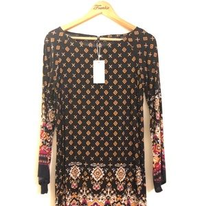Bohemian vintage loose casual tunic dress